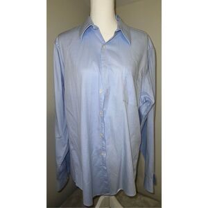 Blue -White Button Down Long Sleeve Striped Shirt XL